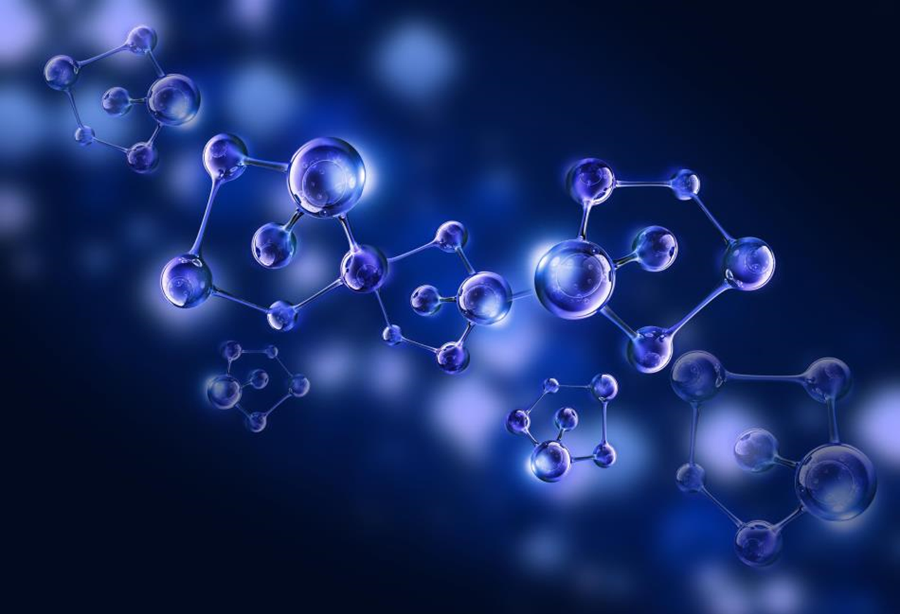 Molecule structure in purple