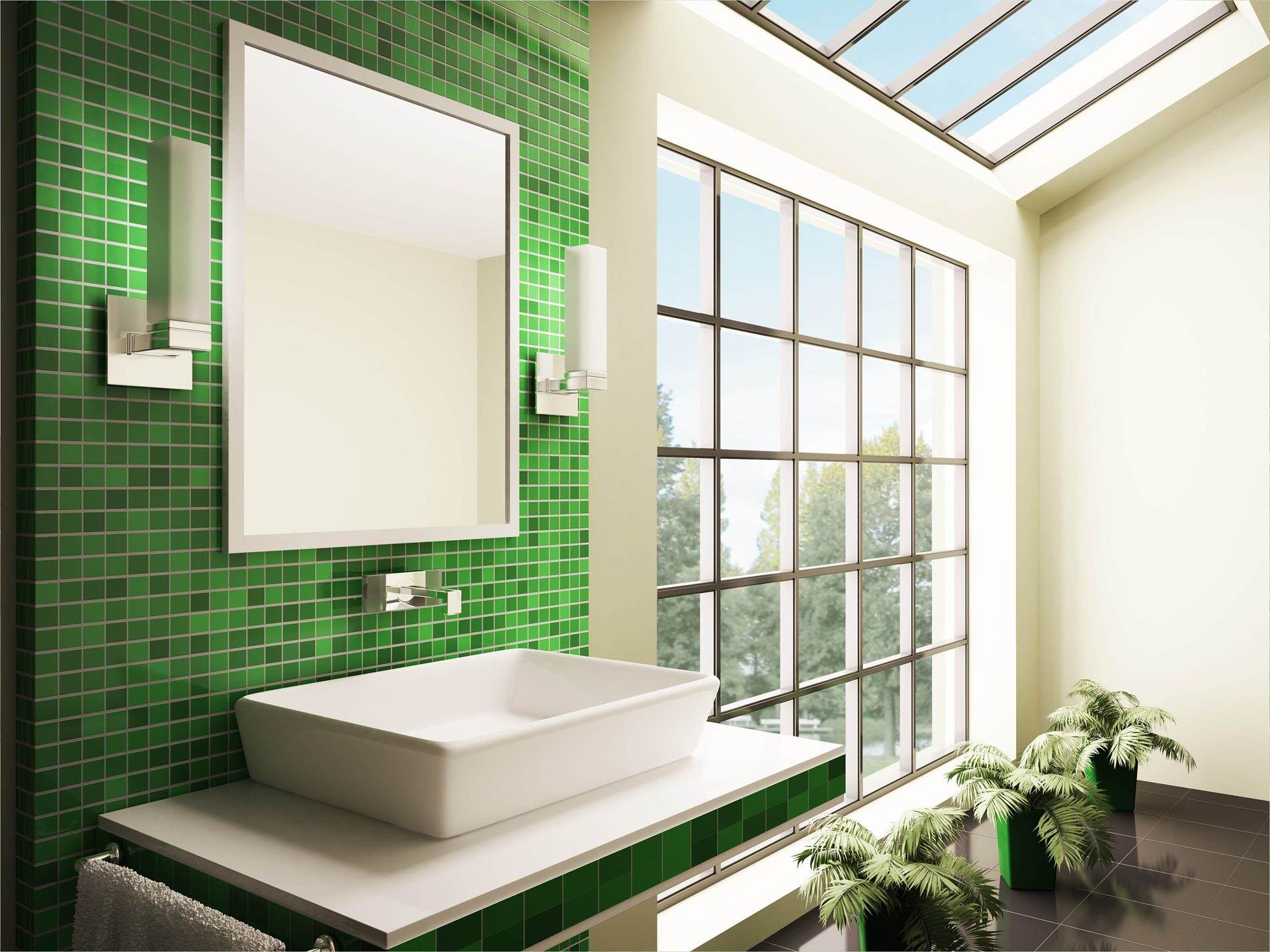 Bathroom with Green tile